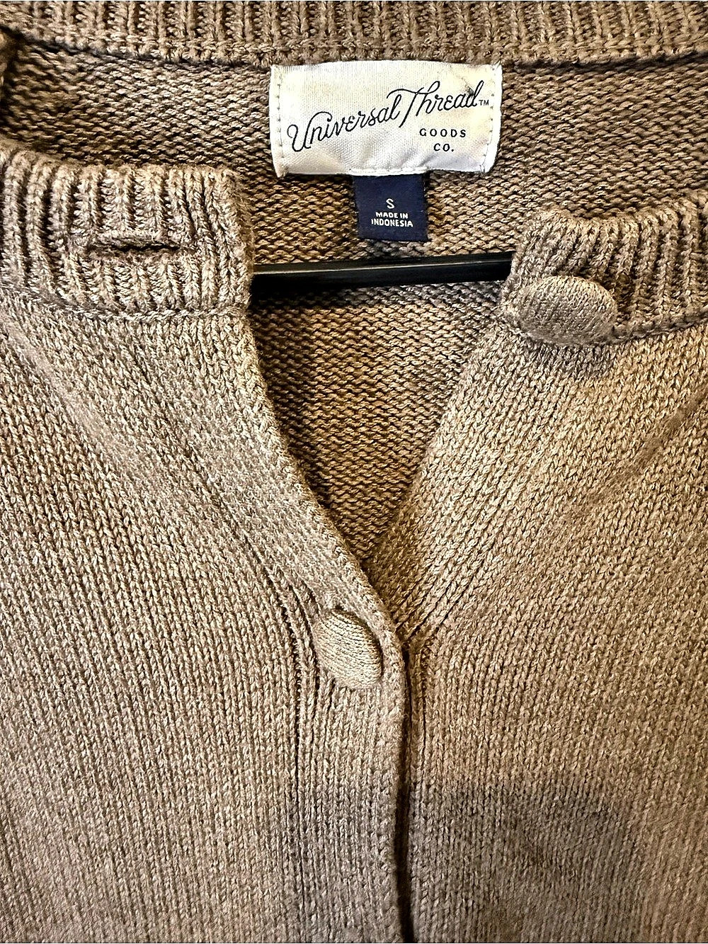 Universal Thread Iconic Cotton Cardigan Brown Small - Picture 5 of 6